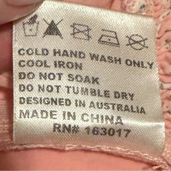 NWT Princess Polly Smocked Floral Long Sleeve Cropped Pink Blouse 4 - Picture 8 of 9